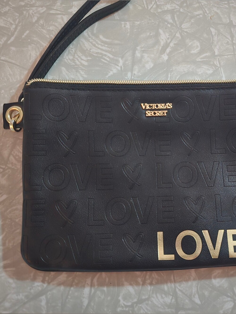 Victoria's Secret - Black Faux Patent Clutch/ Makeup Bag! NWOT